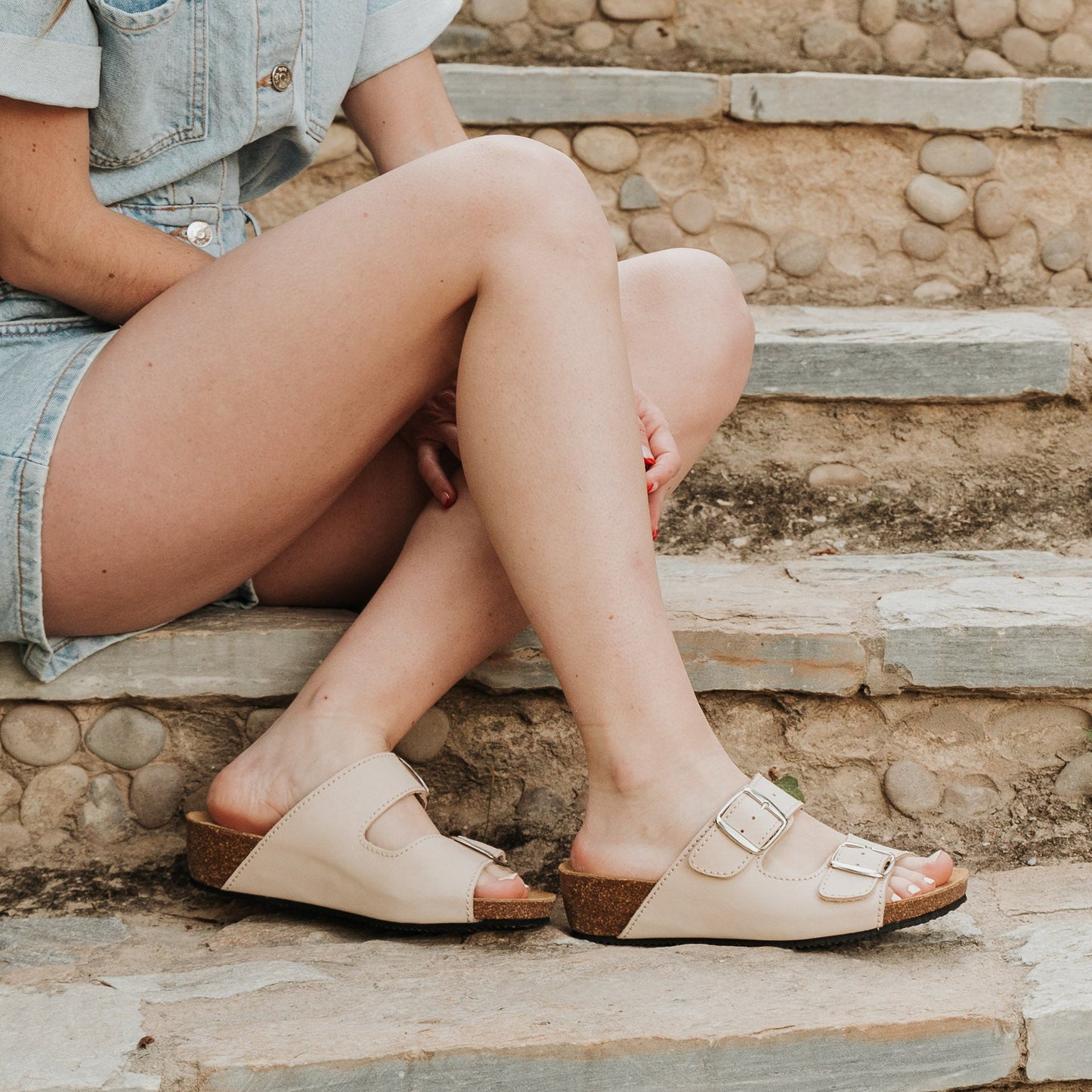 Sandalia Bio Mujer piel Taupe Mirm