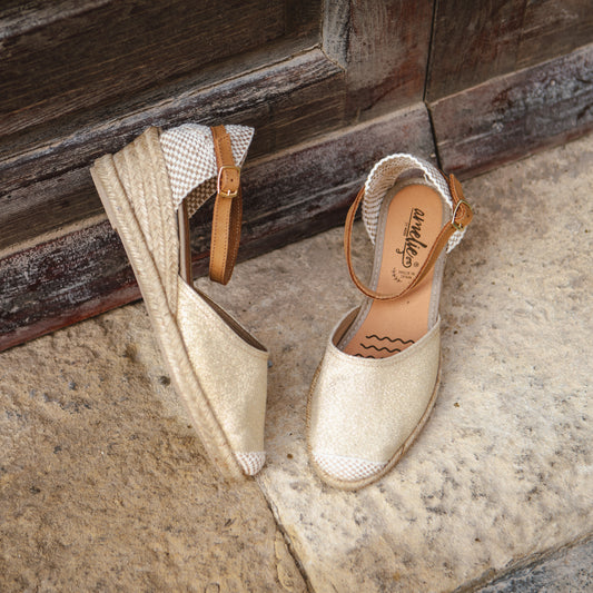 Sandalia Plana Alpargata Mujer Filipa Platino