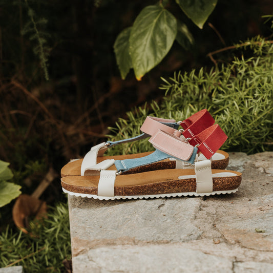 Sandalias deportivas mujer bio piel multicolor Aguamarina