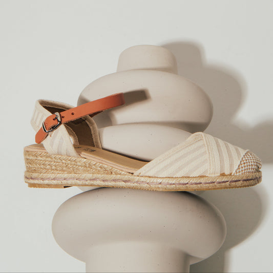 Sandalia cuña alpargata esparto mujer beig Girasol