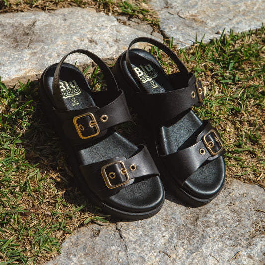 Sandalia Plana Mujer Petra Negro