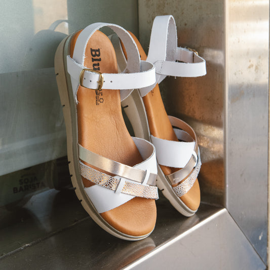 Sandalia Cuña Mujer Casandra Blanco