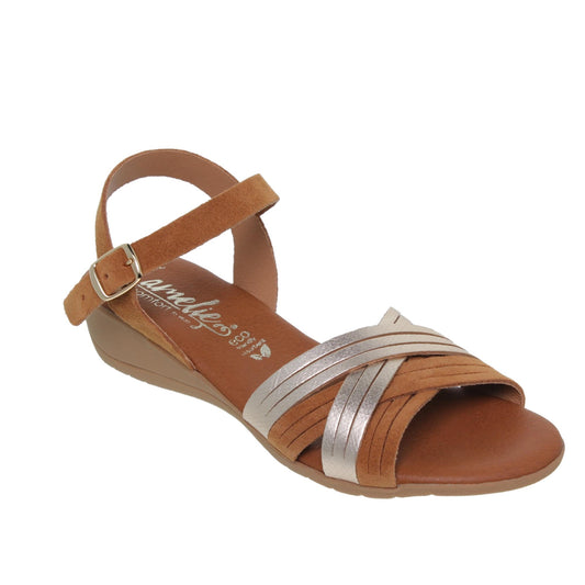 Sandalia Cuña Mujer piel Cuero Lupe