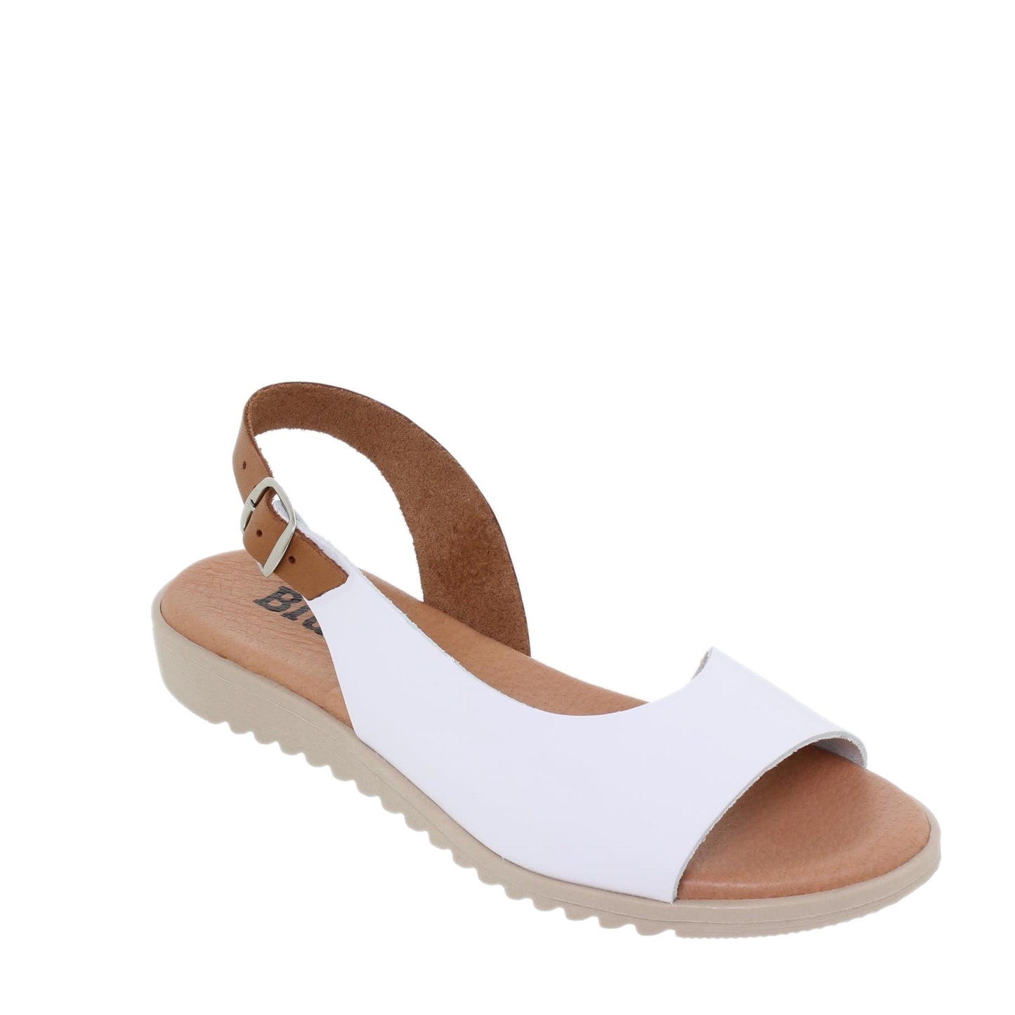 Sandalias planas mujer piel blanco Kunzita