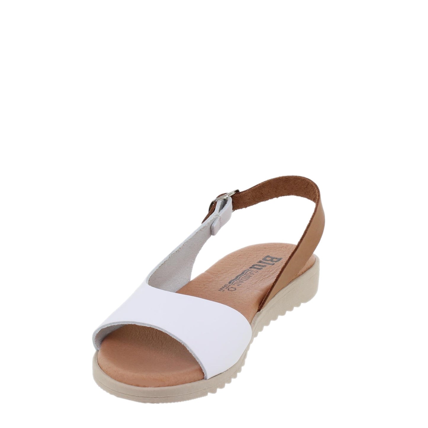 Sandalias planas mujer piel blanco Kunzita