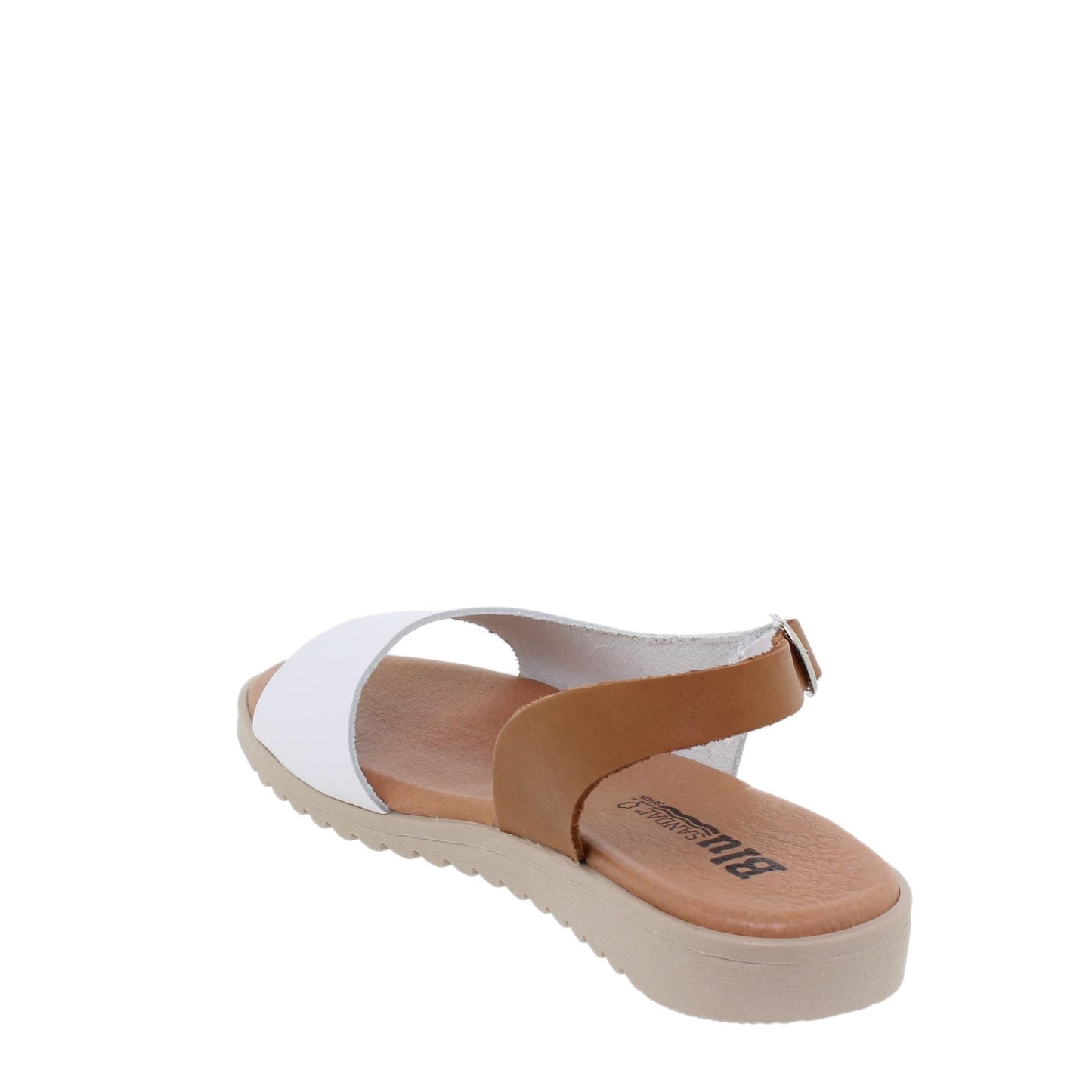 Sandalias planas mujer piel blanco Kunzita