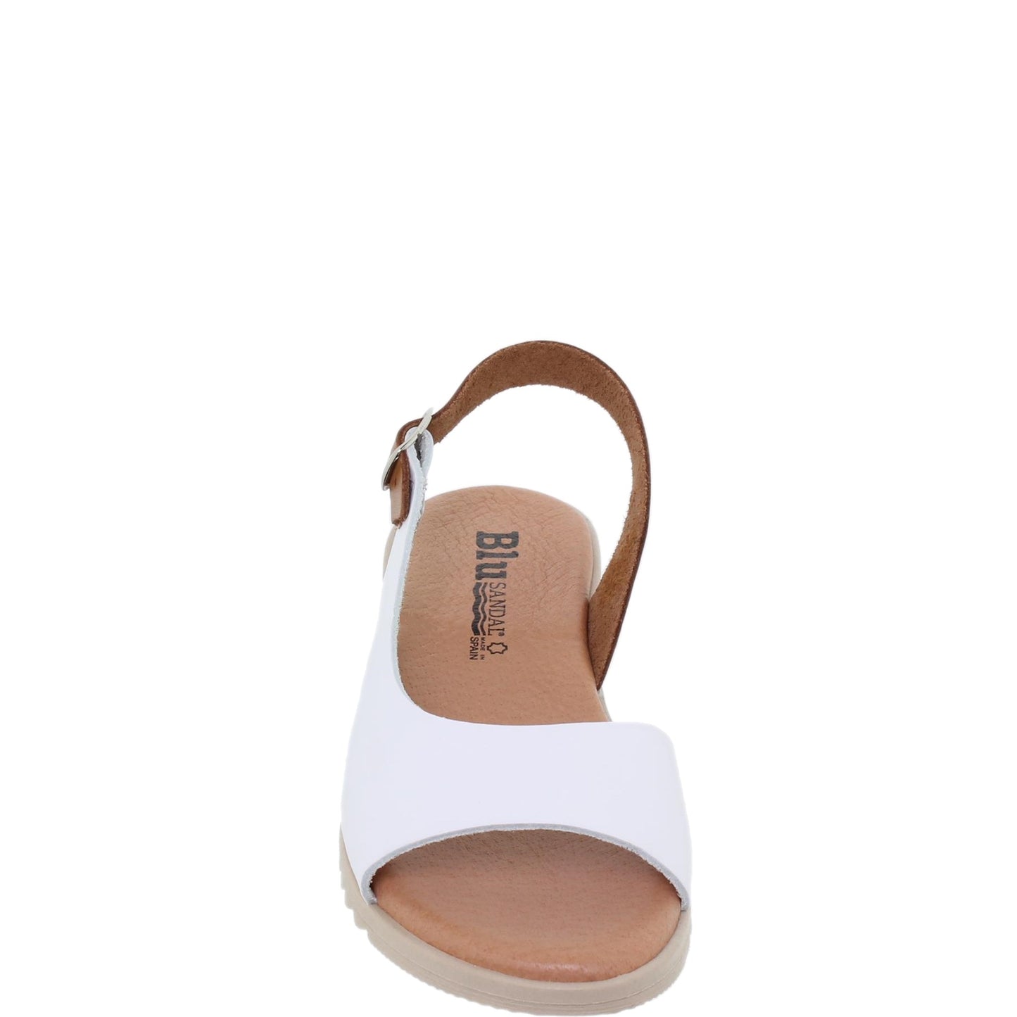 Sandalias planas mujer piel blanco Kunzita
