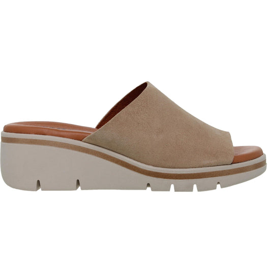 Sandalia Cuña Mujer piel Beig Gara