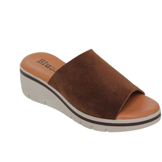 Sandalia Cuña Mujer piel Marrón Gara