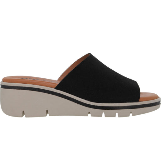 Sandalia Cuña Mujer piel Negro Gara