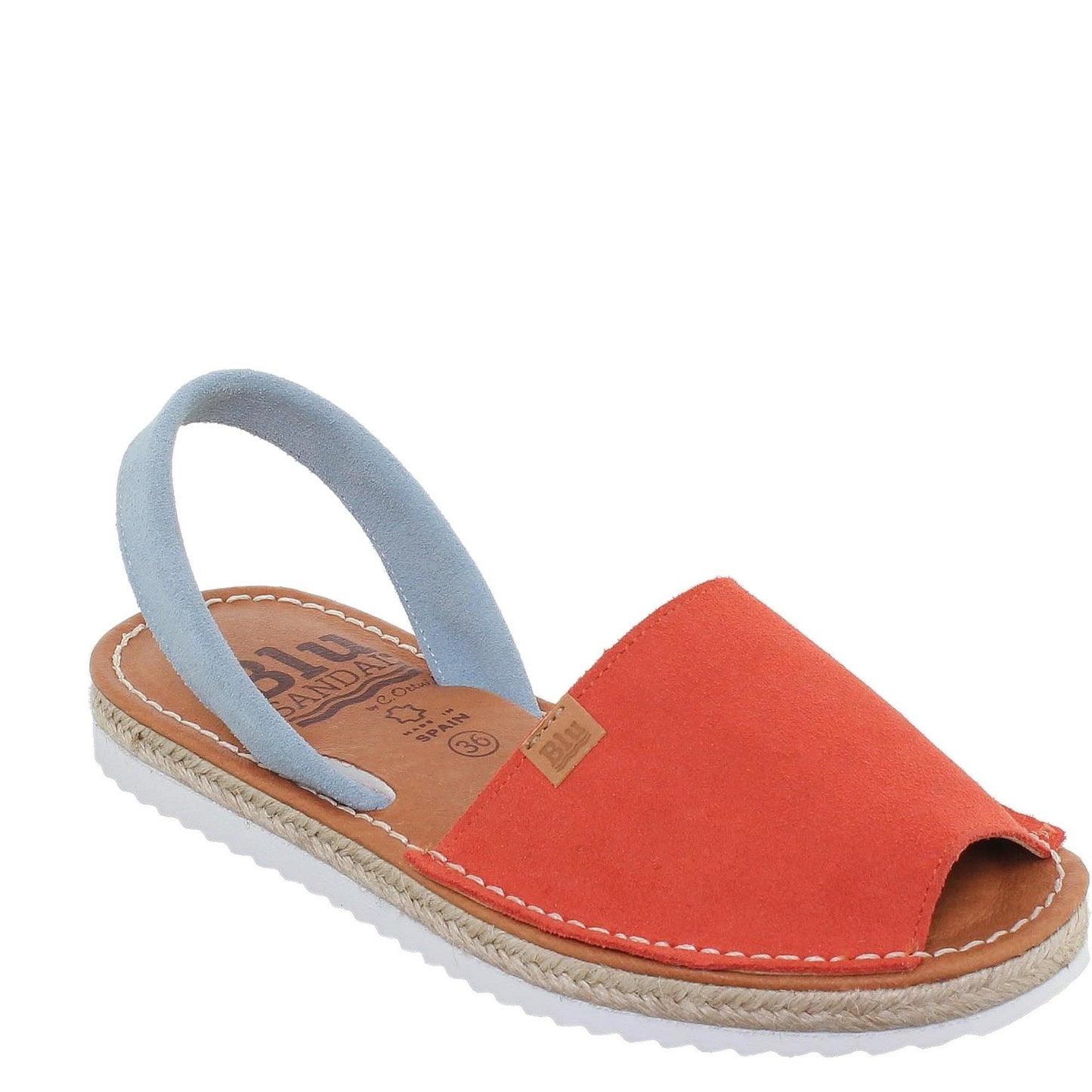 Abarcas Sandalia Menorquinas Mujer piel Rojo Calma