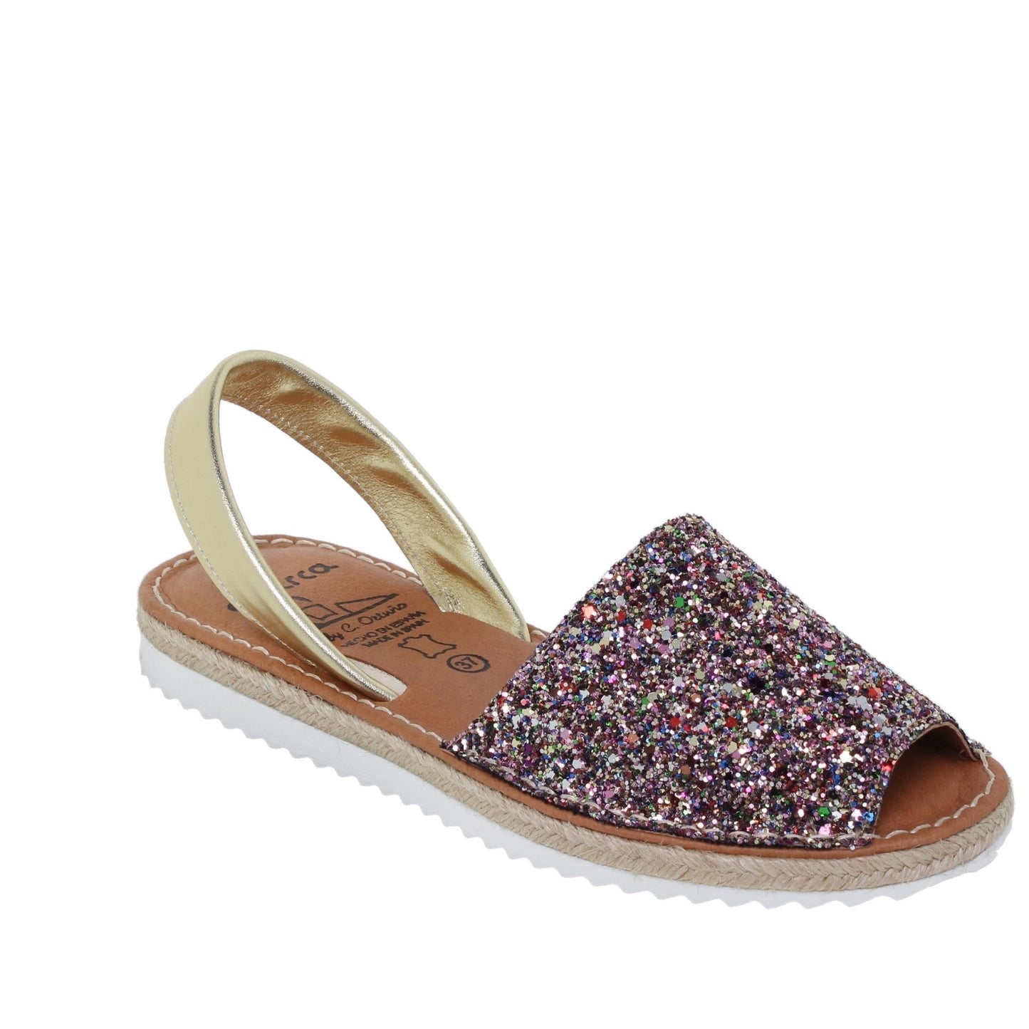 Abarcas menorquinas planas mujer glitter Martina