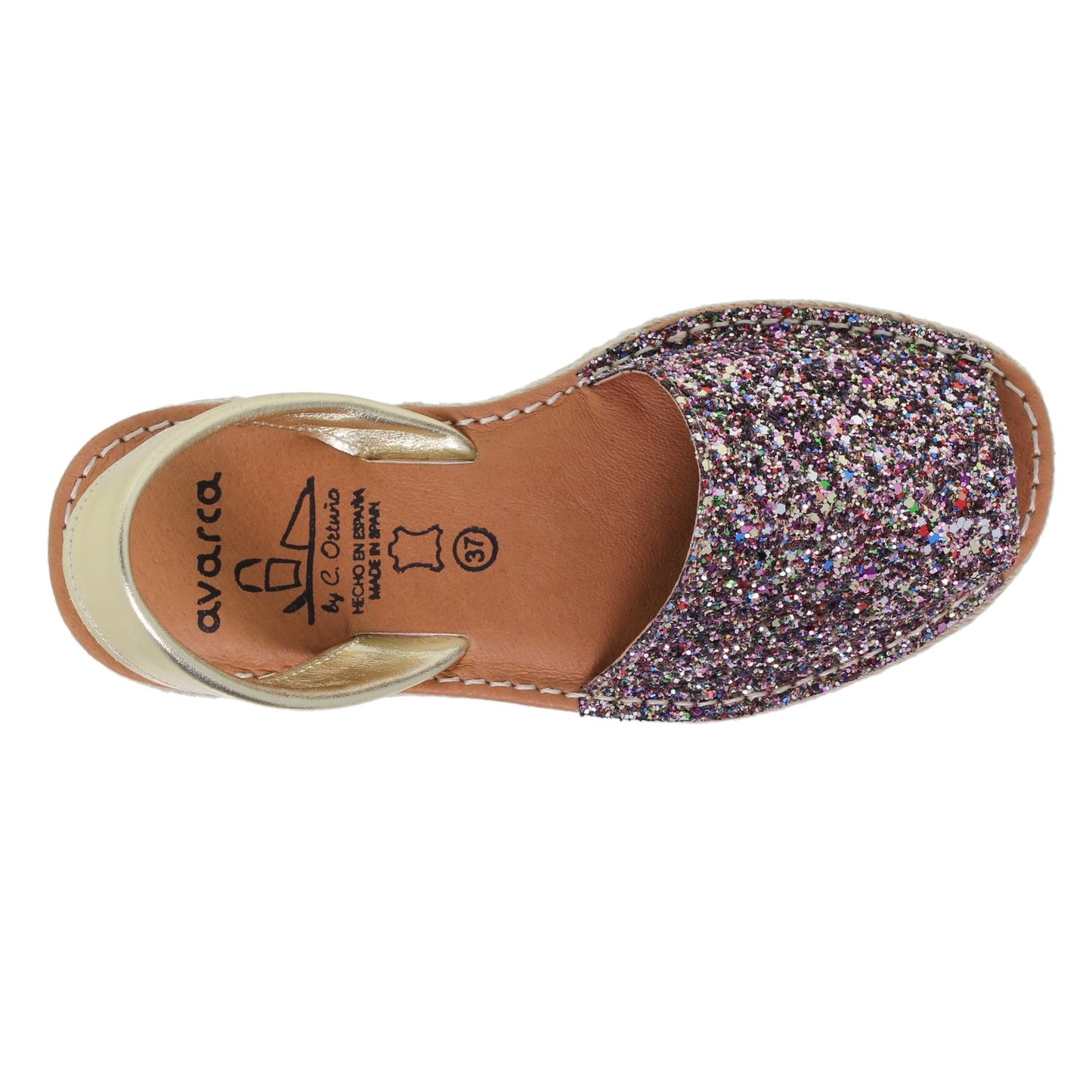 Abarcas menorquinas planas mujer glitter Martina