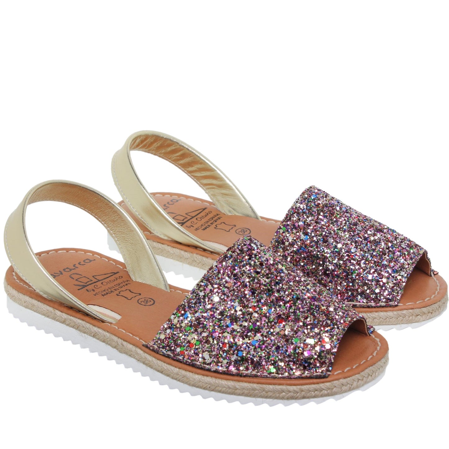 Abarcas menorquinas planas mujer glitter Martina