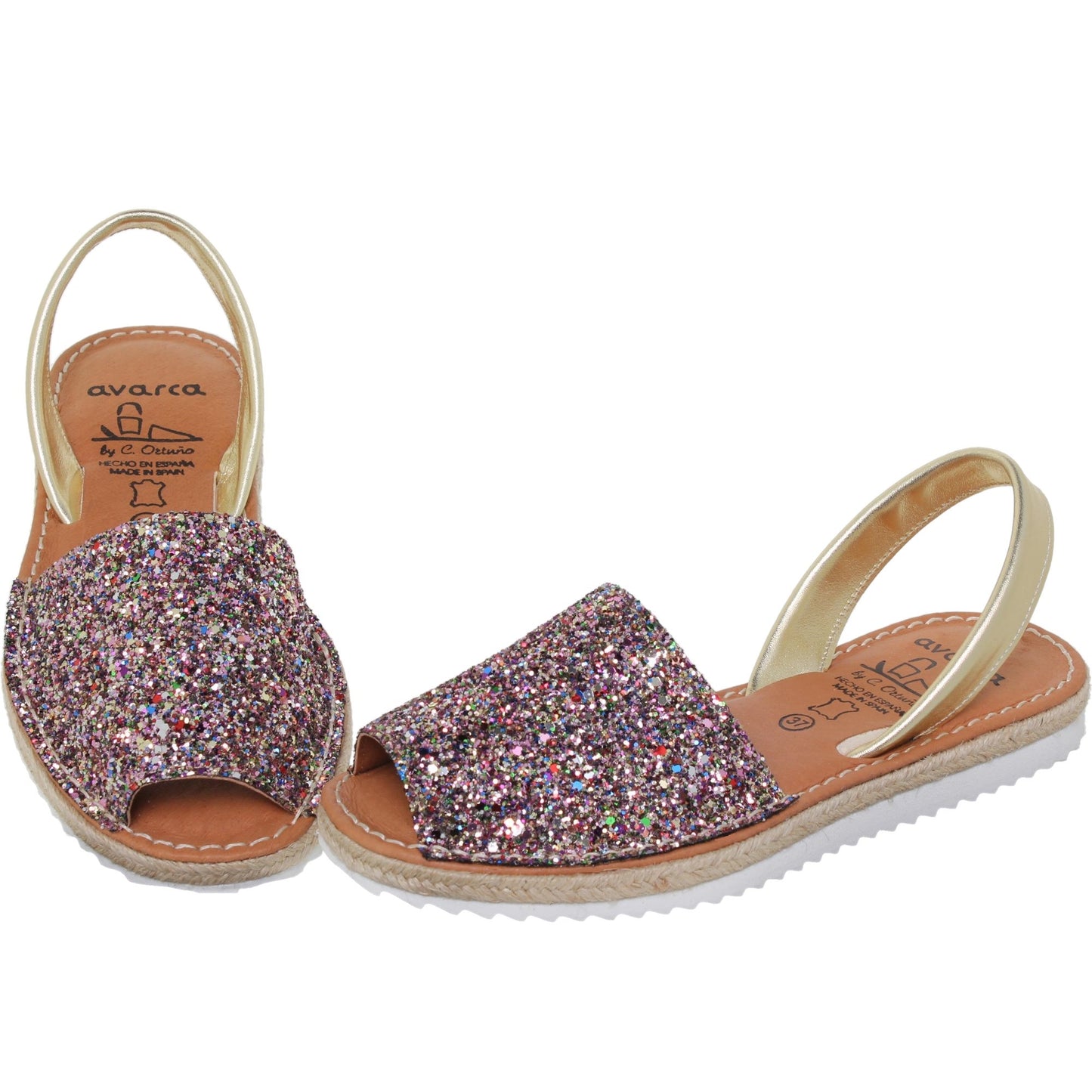 Abarcas menorquinas planas mujer glitter Martina