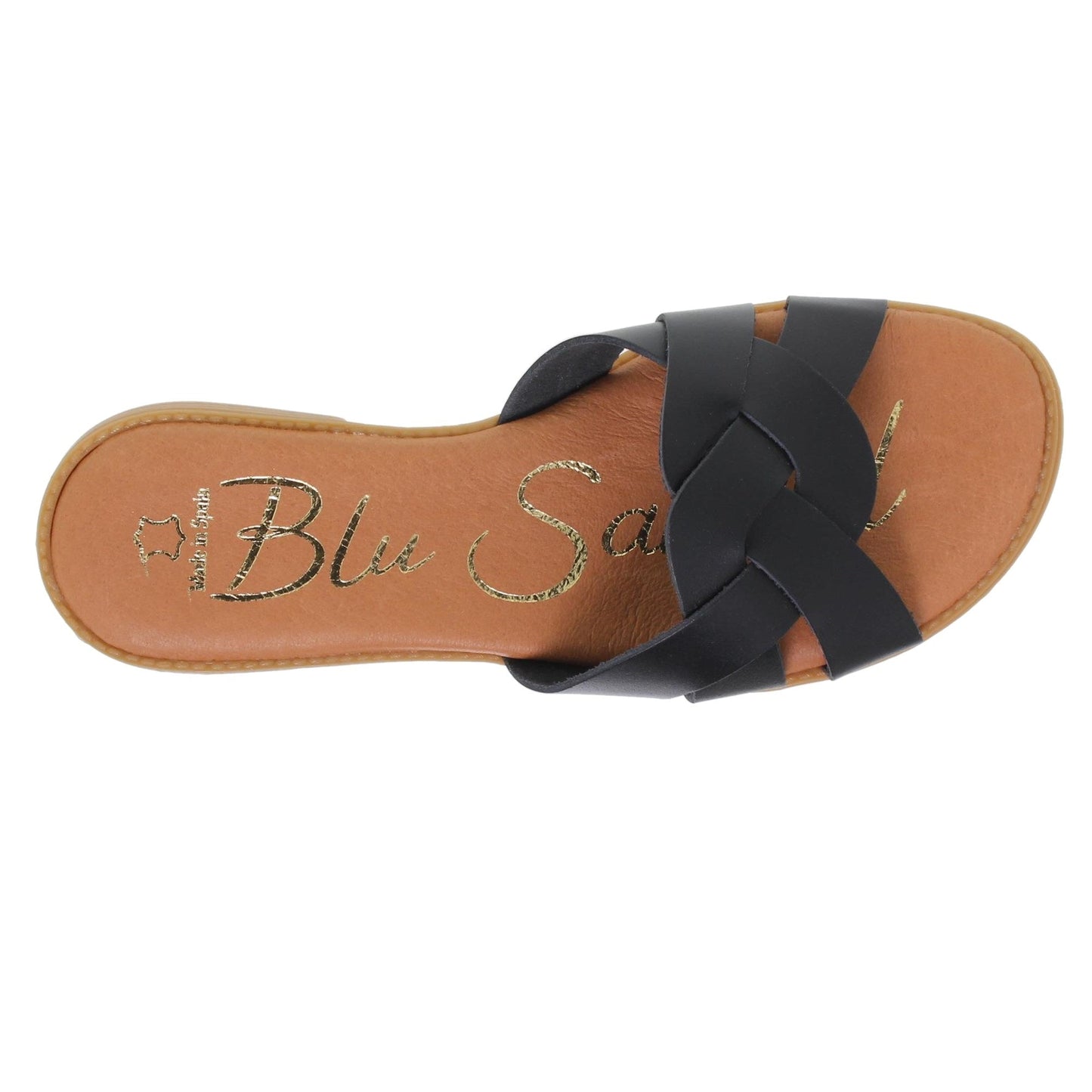 Sandalia plana mujer piel negro Blair