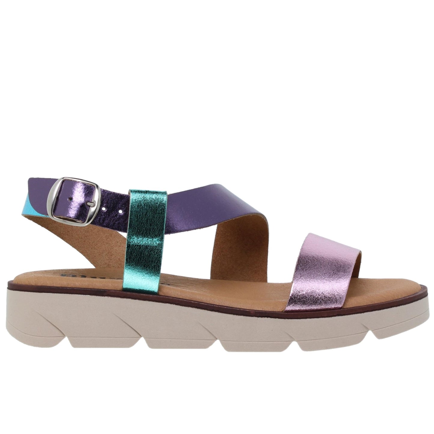 Sandalia plana mujer piel rosa Onix