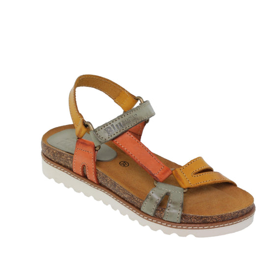 Sandalias planas mujer piel multicolor Citrino