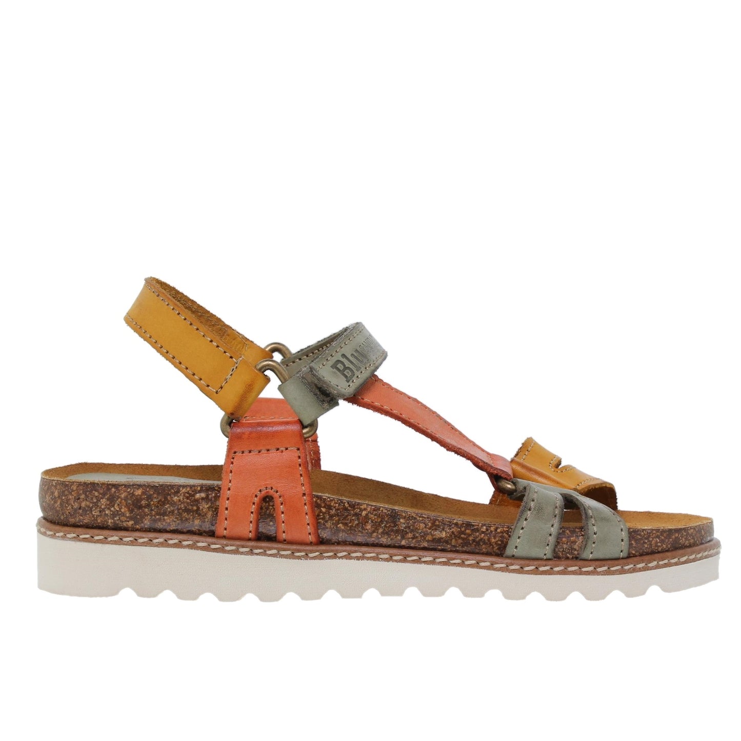 Sandalias planas mujer piel multicolor Citrino