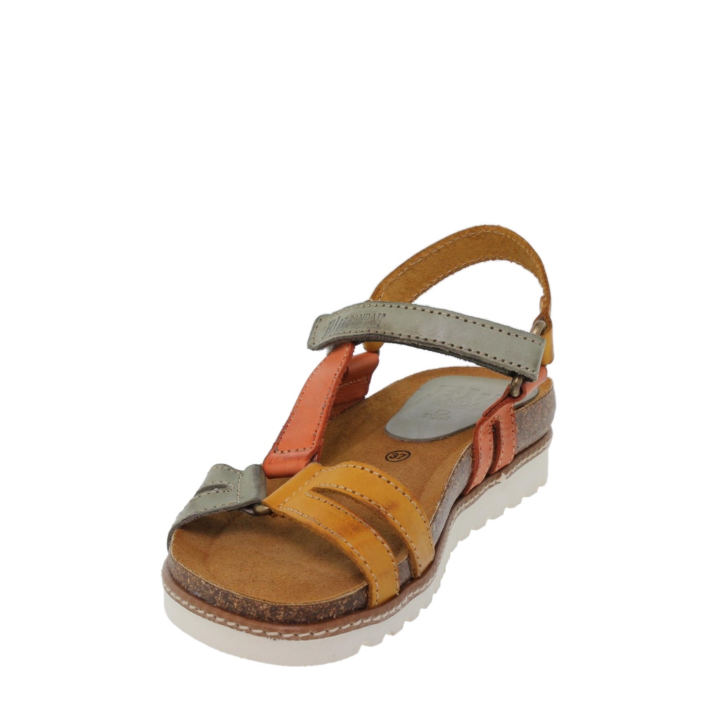 Sandalias planas mujer piel multicolor Citrino