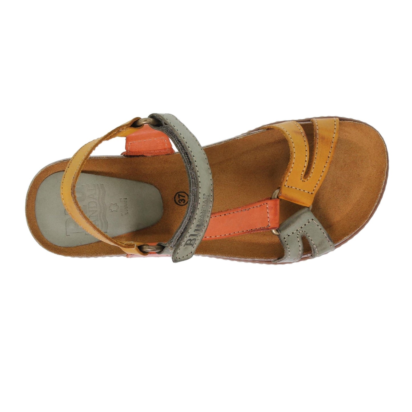 Sandalias planas mujer piel multicolor Citrino