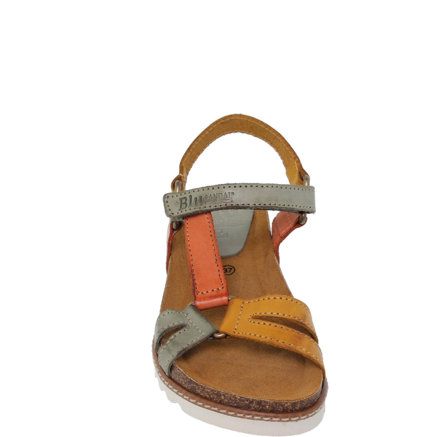 Sandalias planas mujer piel multicolor Citrino