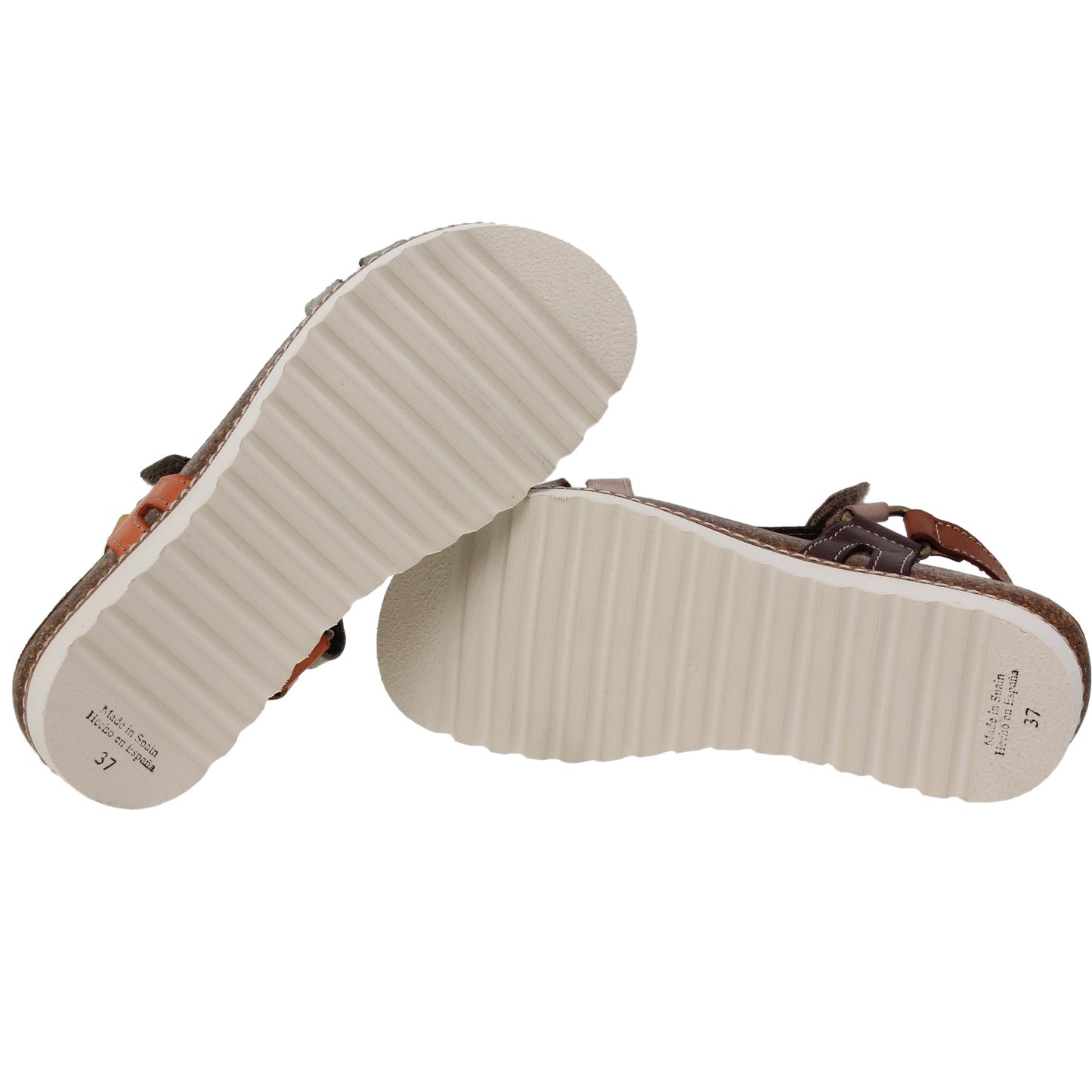 Sandalias planas mujer piel multicolor Citrino