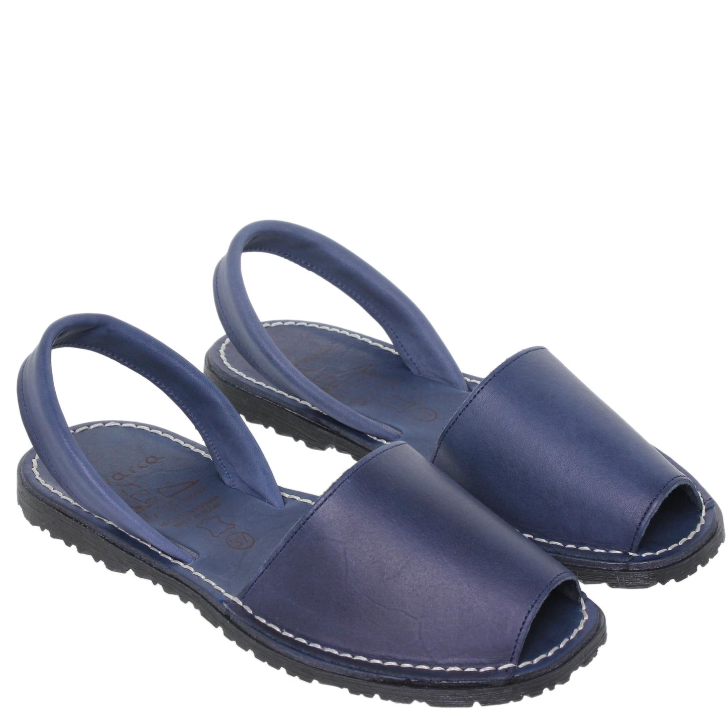 Abarcas Sandalia Menorquinas Mujer piel Azul Merce