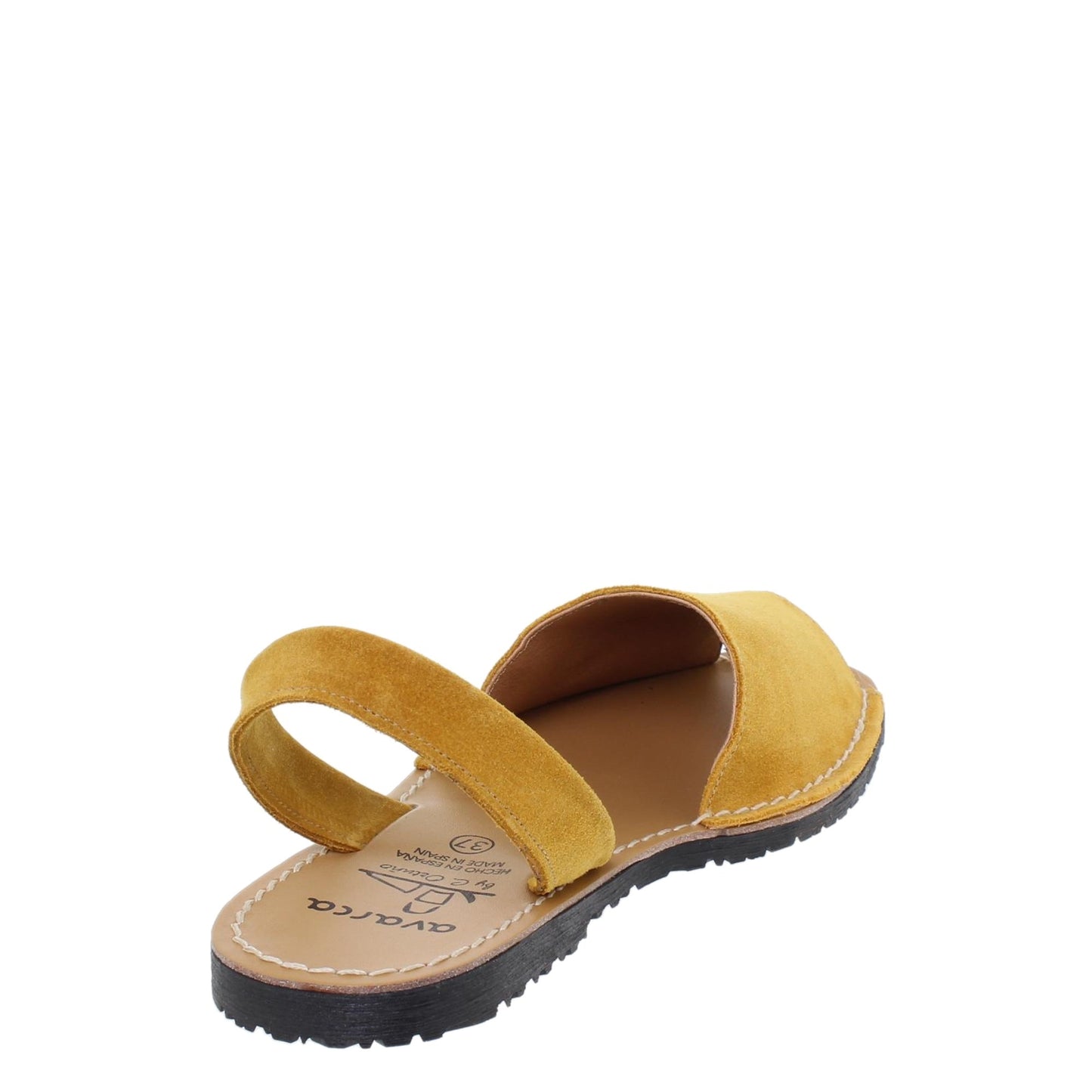 Abarcas Sandalia Menorquinas Mujer piel Mostaza Marina