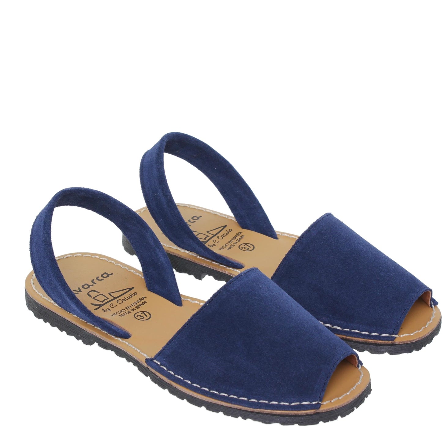Abarcas Sandalia Menorquinas Mujer piel Azul Marina