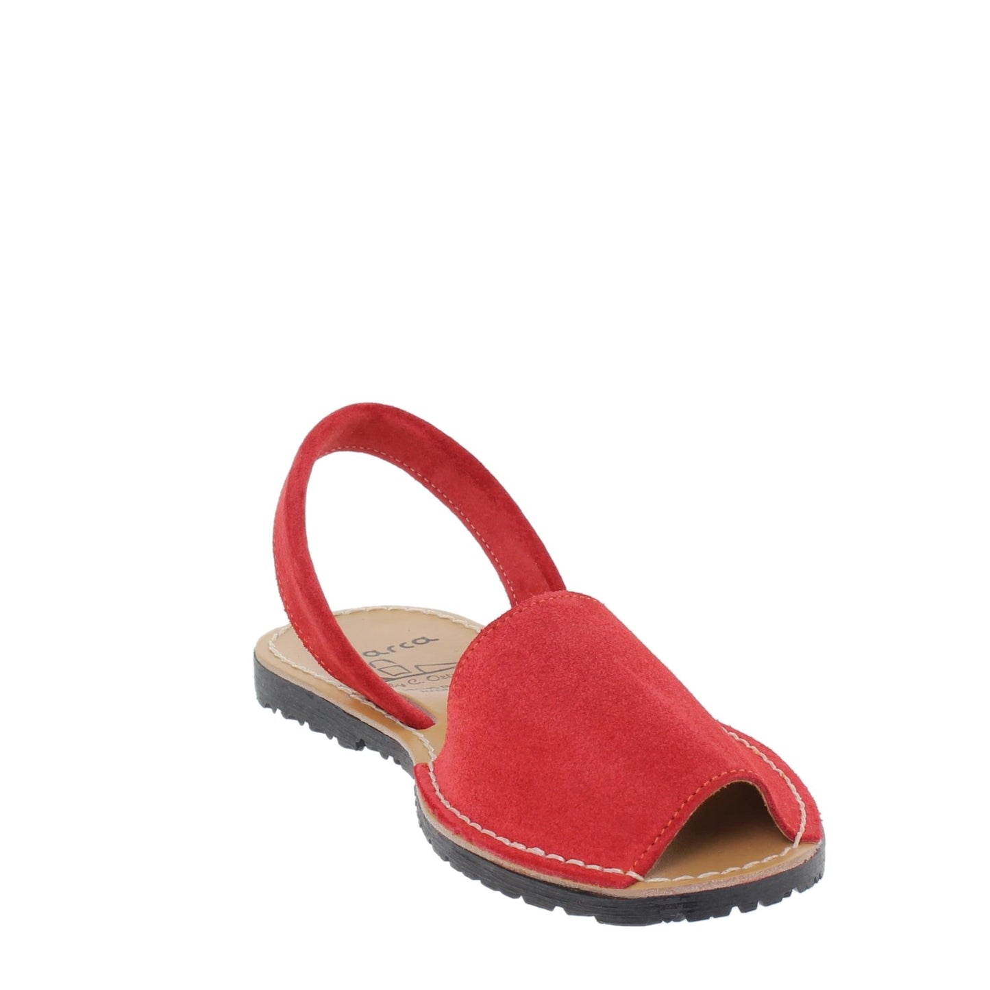 Abarcas Sandalia Menorquinas Mujer piel Rojo Marina