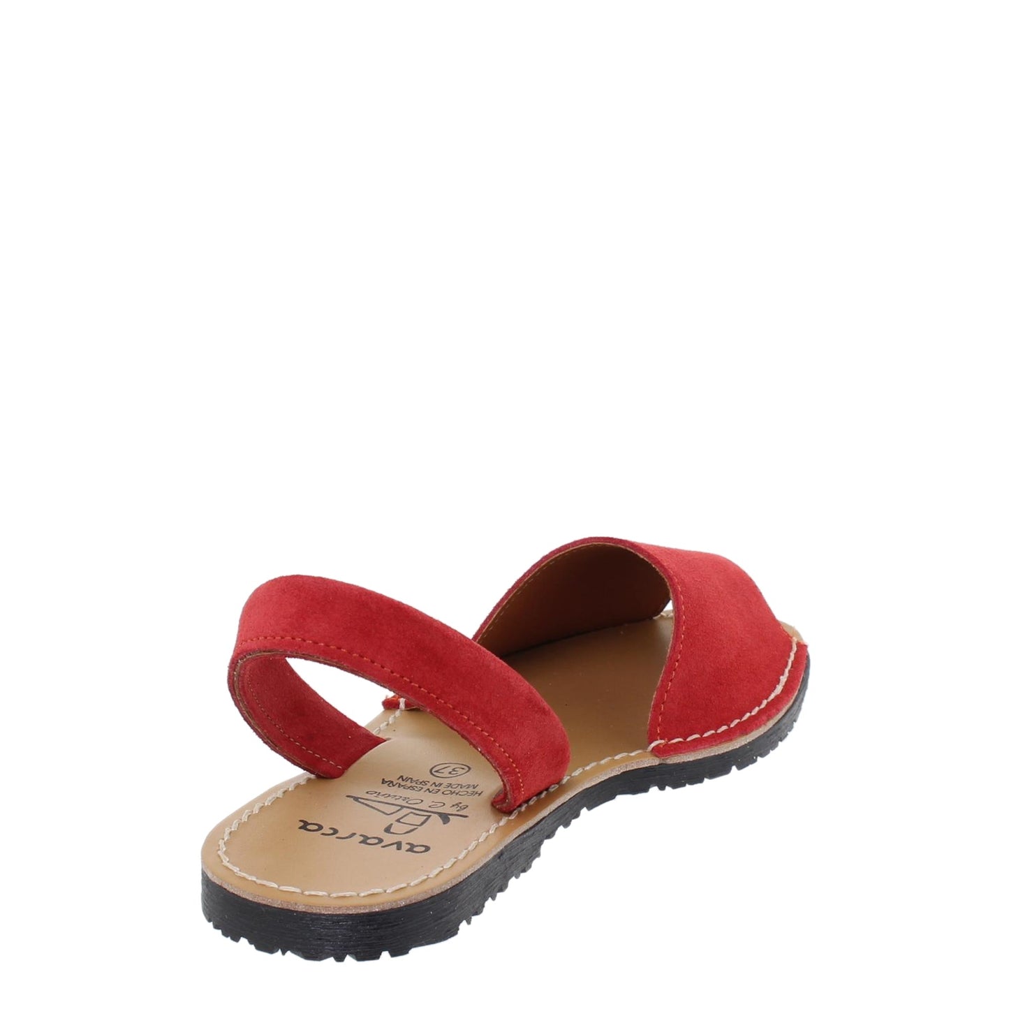 Abarcas Sandalia Menorquinas Mujer piel Rojo Marina