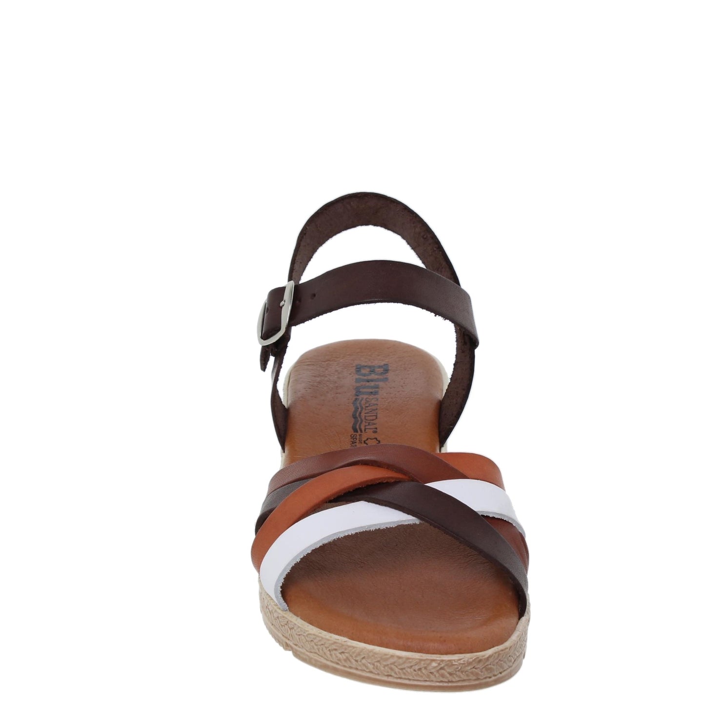 Sandalias planas mujer piel multicuero Tanzanita