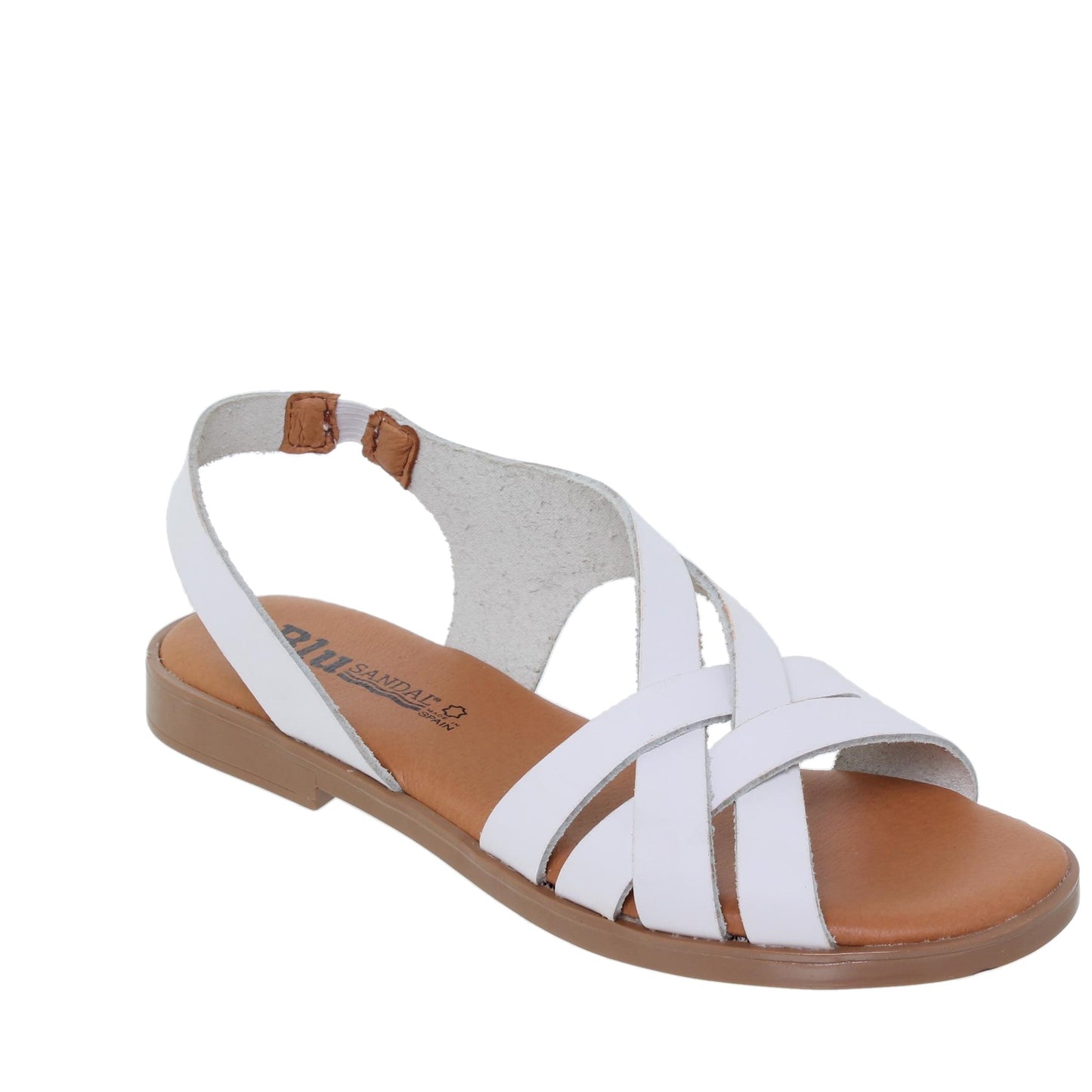 Sandalia plana mujer piel blanco Flourita