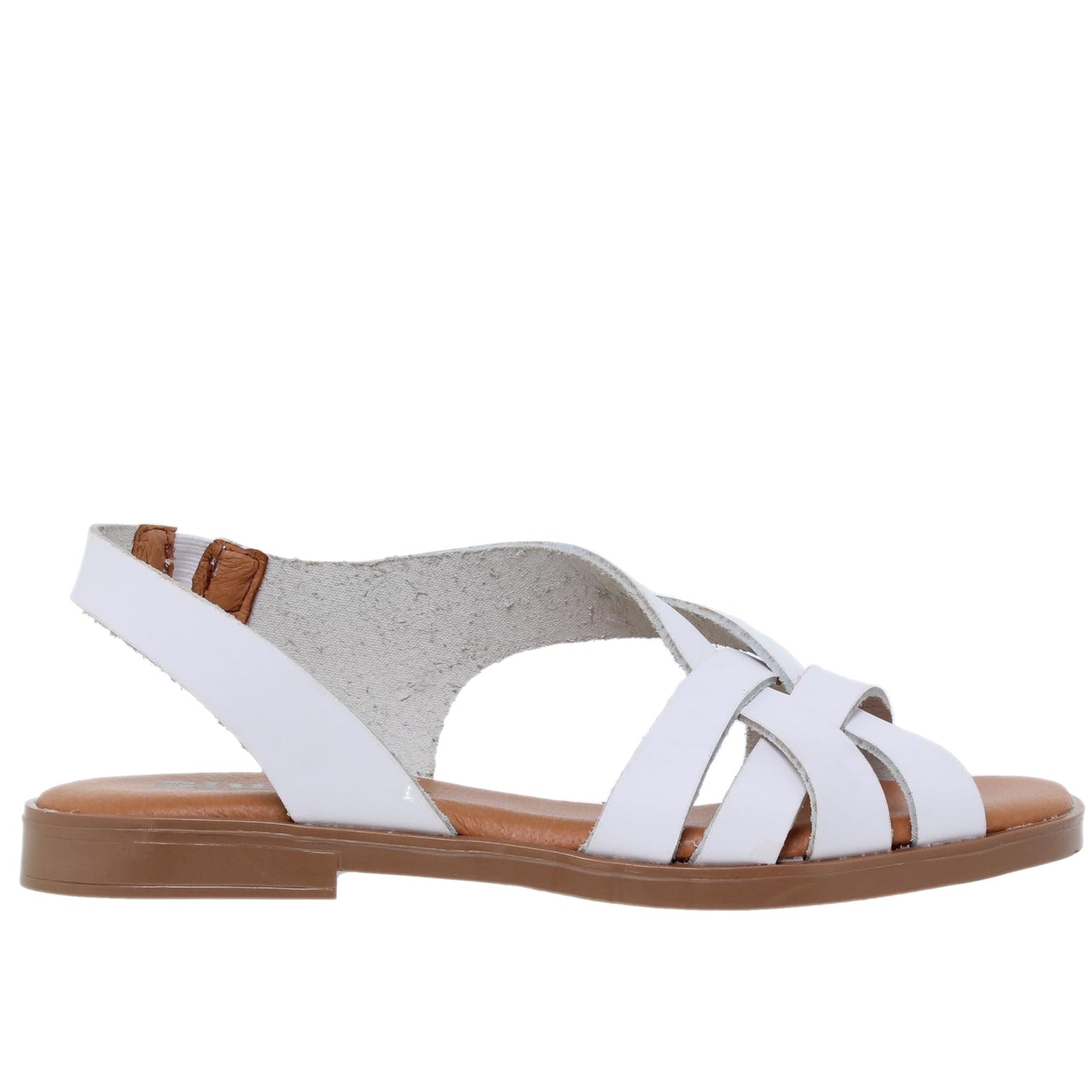 Sandalia plana mujer piel blanco Flourita