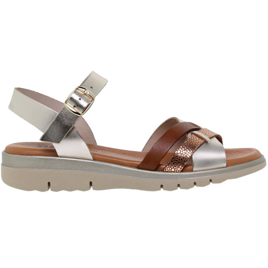 Sandalia Cuña Mujer Casandra Platino
