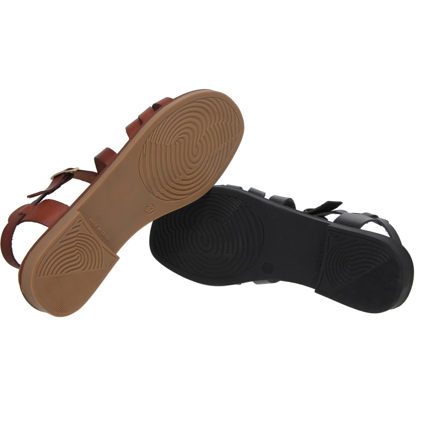 Sandalias planas mujer piel cuero Aroa