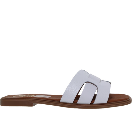 Sandalias planas mujer piel Blanco Tamara