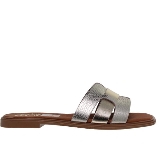 Sandalias planas mujer piel Oro Tamara