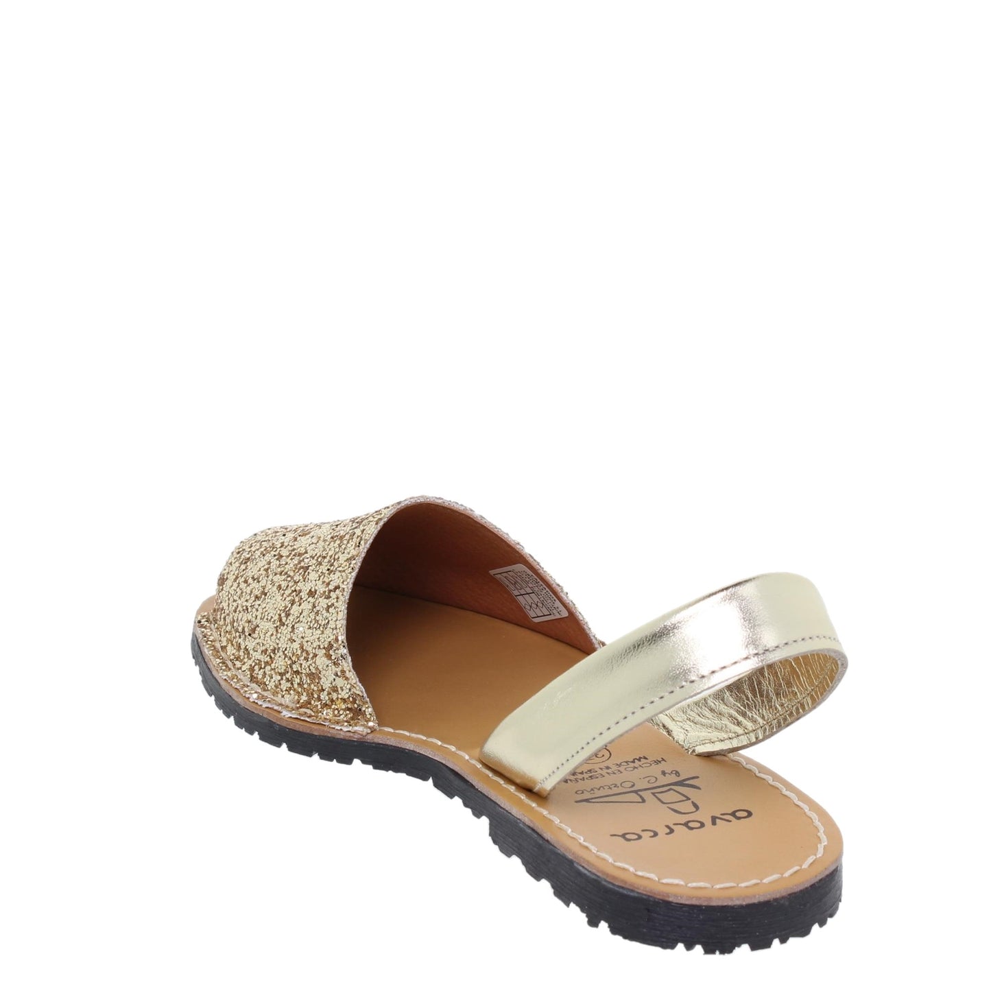 Abarcas Sandalia Menorquinas Mujer Dorado Brillo Marina