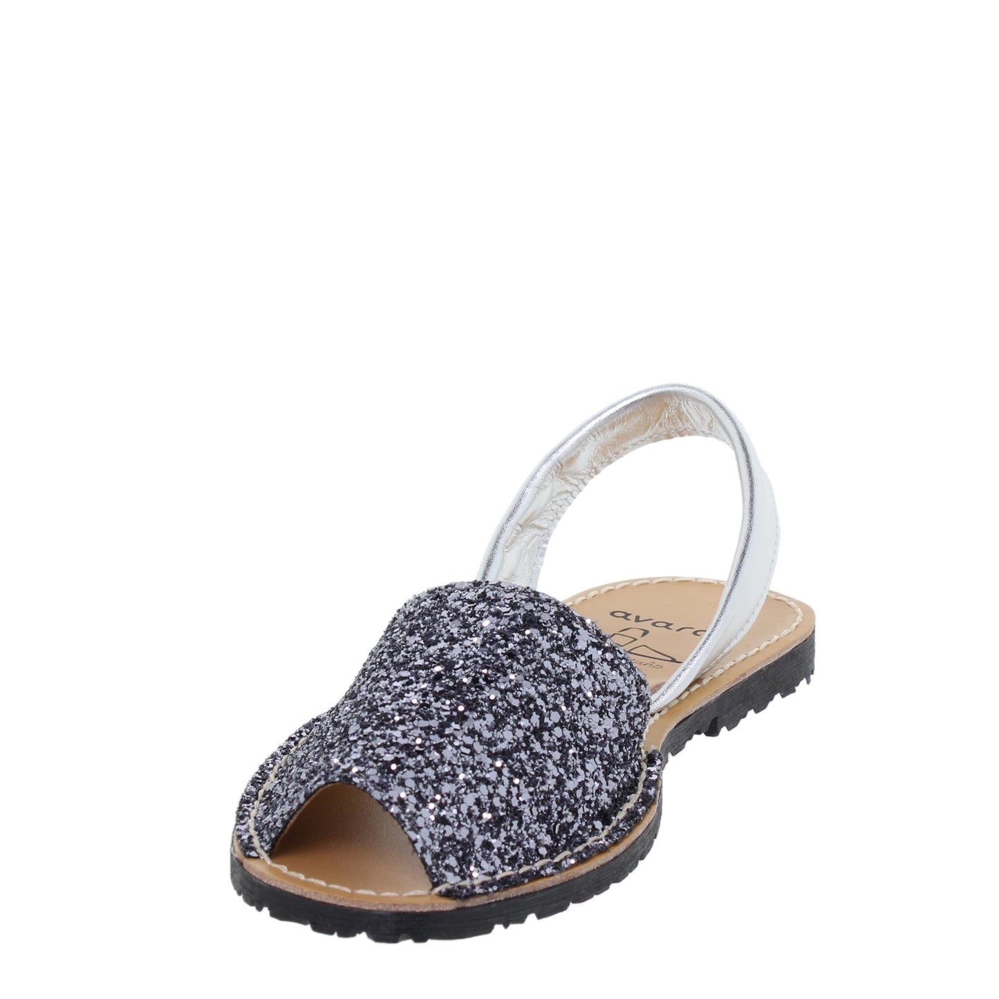Abarcas Sandalia Menorquinas Mujer Gris plomo Brillo Marina