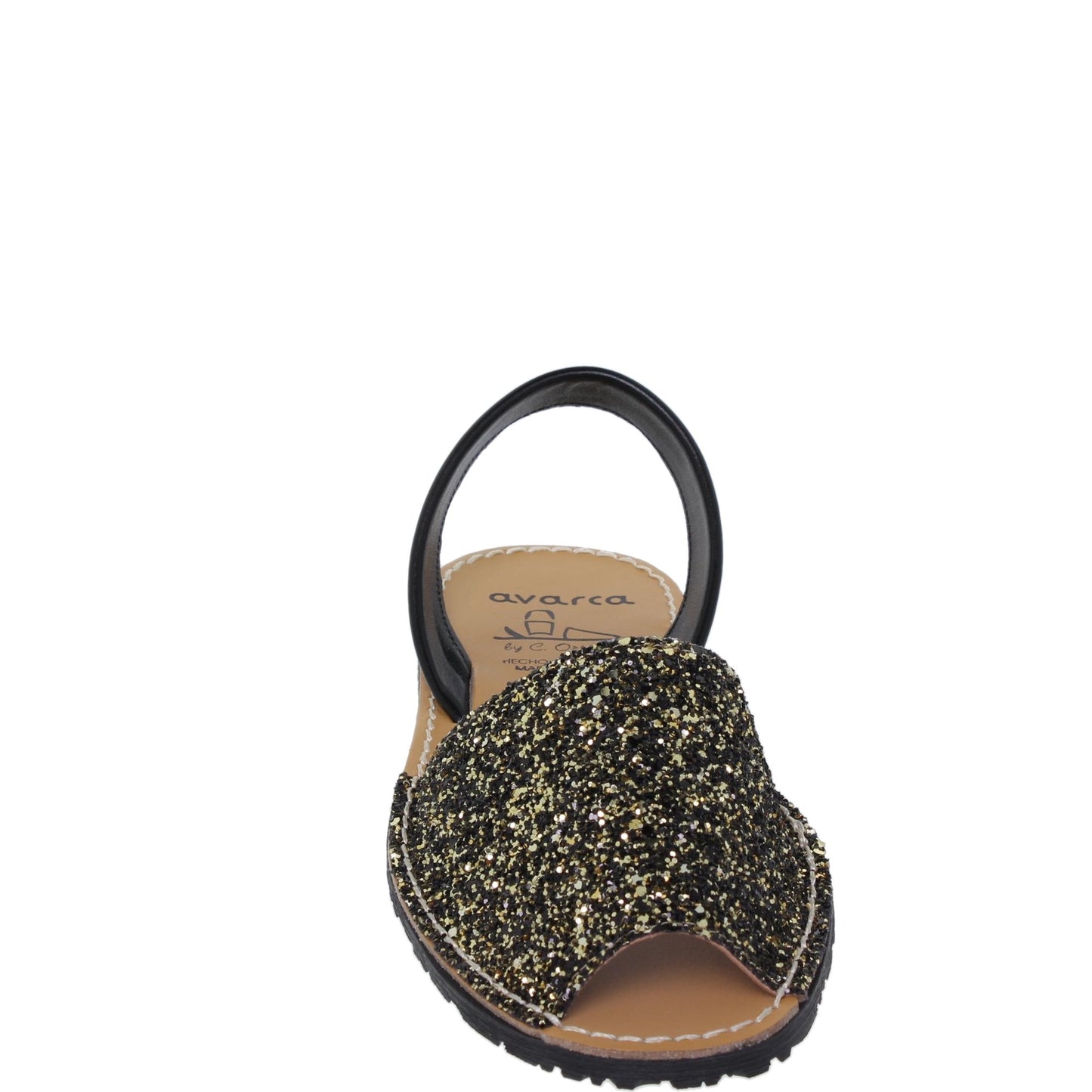 Abarcas menorquinas planas mujer glitter multinegro Marina