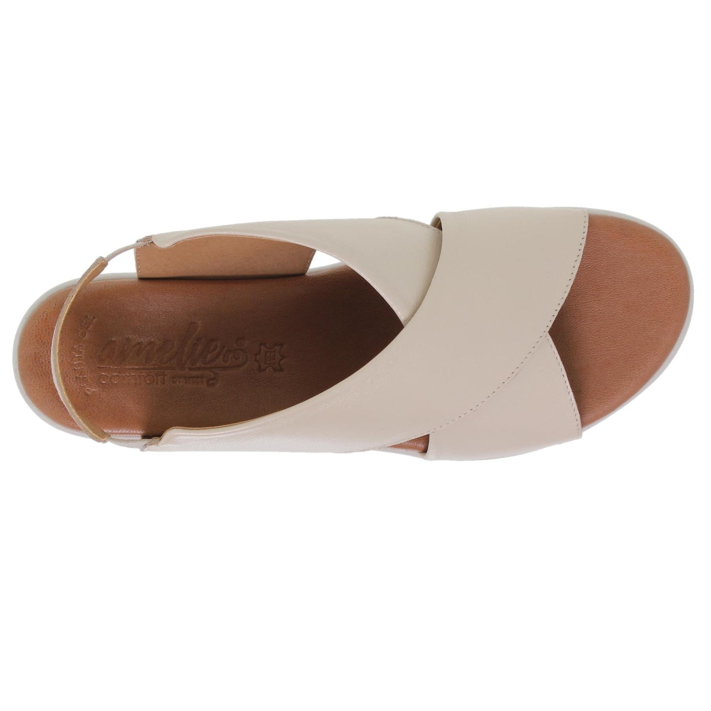 Sandalia cuña mujer piel beige Camelia