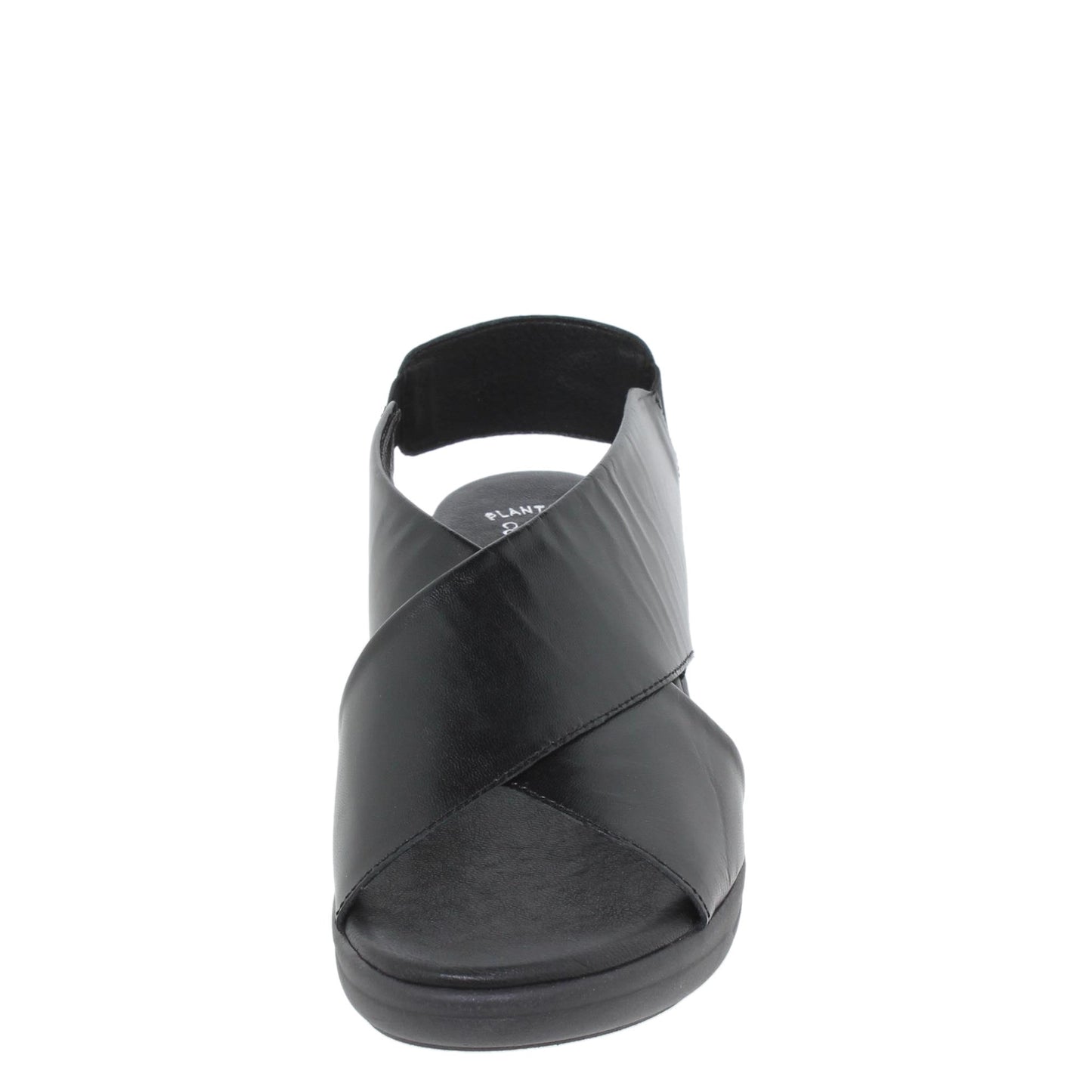 Sandalia cuña mujer piel negro Camelia