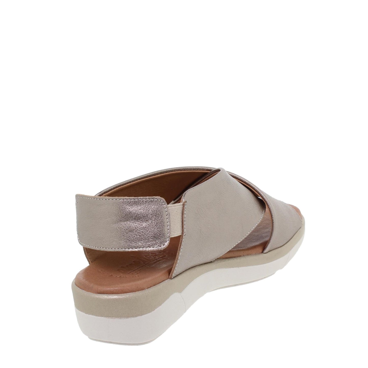 Sandalia cuña mujer piel oro Camelia