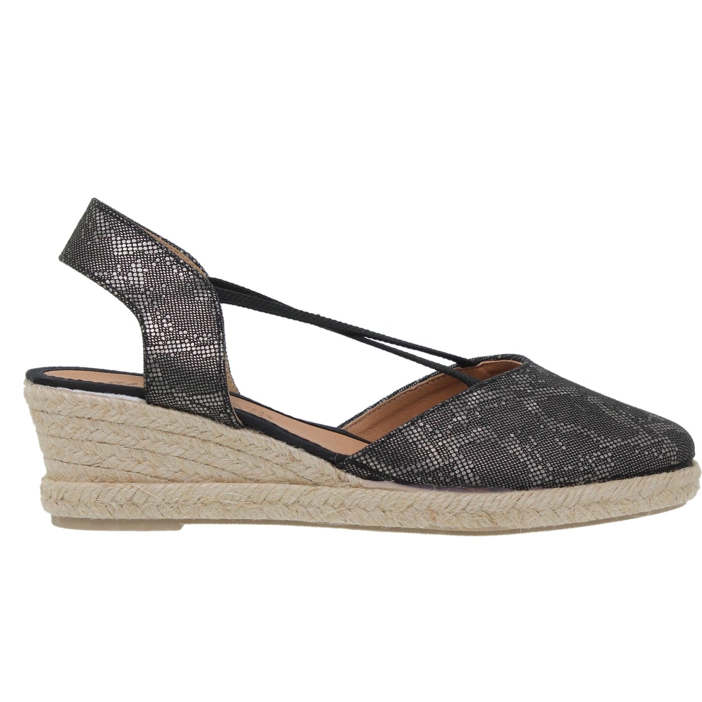 Sandalia Cuña Alpargatas Mujer Valentina Negro