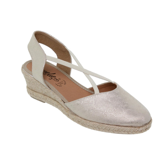 Sandalia Cuña Alpargatas Mujer Valentina Oro