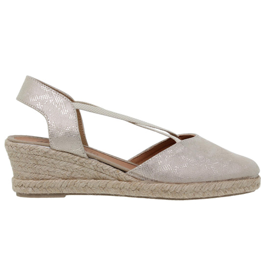 Sandalia Cuña Alpargatas Mujer Valentina Oro