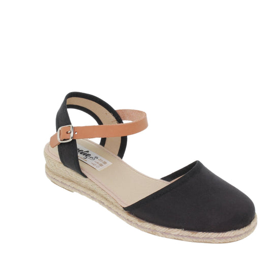 Sandalia Plana Alpargata Mujer Mila Negro