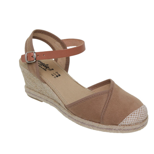 Sandalia Cuña Alpargata Mujer Triana Beig